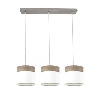 Fabrilamp Regleta Cloe 3xe27 Niquel/blanca-madera Gris Regx60x16 Cm