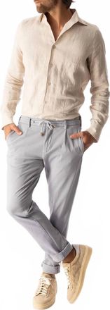 Eleventy Linen Long Sleeve Shirt In Sand