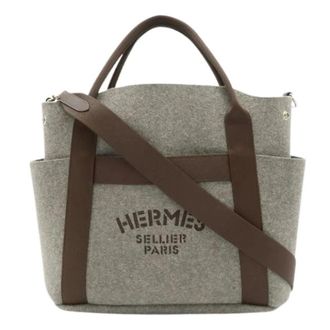 Herm&egrave;s Bolso Tote Pre-owned de Fieltro - Pre-owned - Mujer - Gris - ONE SIZE