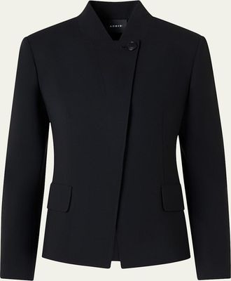 Akris Kay Wool Double-Face Short Jacket