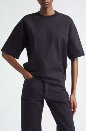 Saint Laurent Cotton Jersey T-Shirt in Noir at Nordstrom, Size Medium