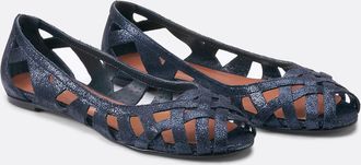 Jonak Leren ballerinas met ajour Deray