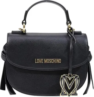 Love Moschino Tassen, Dames, Zwart, ONE Size, Leer, Flap Over Crossbody
