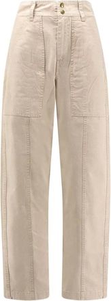 Isabel Marant Loose Fit Jeans, female, Beige, S, Beige Trousers with Button Closure