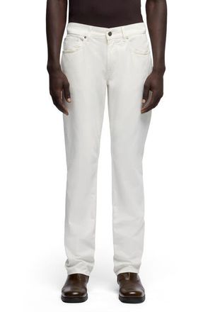 7 For All Mankind Comfort Sateen The Straight Leg Jeans in Chalk at Nordstrom, Size 30