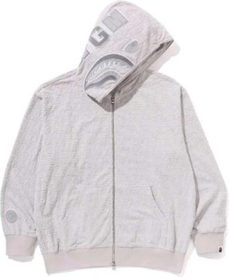 A Bathing Ape Lux Sport Pattern Shark Relaxed Fit Full Zip Hoodie - Heren - Vesten met rits - Wit - XL - Hoodies & sweatvesten