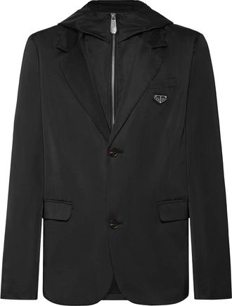 Philipp Plein Blazer Hoodie Gigolo Fit - Heren - Blazers - Zwart - L - Leer - Jassen