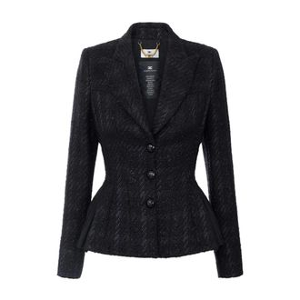 Elisabetta Franchi Dames, Jassen, Zwart, Maat: XS Tweed