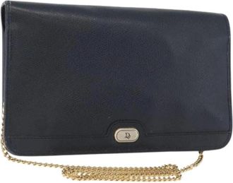 Dior Pre-owned Clutches, female, Blue, Size: ONE SIZE Pre-owned Vintage chain flap shoulder bag