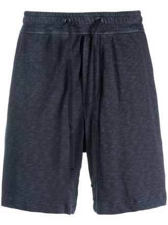 James Perse Trainingsshorts met gem&ecirc;leerd-effect - Blauw
