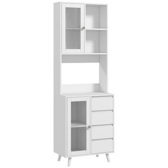 HOMCOM Alacena de cocina 60x35x180 cm blanco