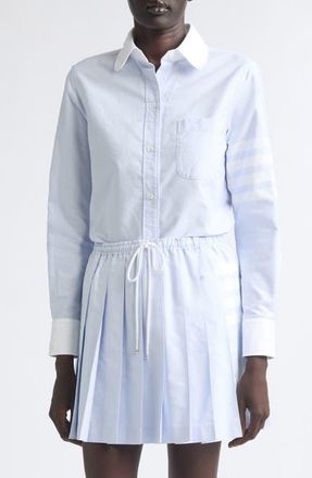 Thom Browne Classic Fit 4-Bar Cotton Oxford Button-Up Shirt in Light Blue at Nordstrom, Size 40