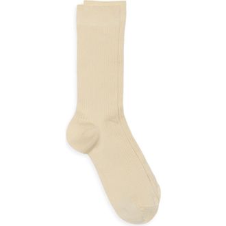 Nordstrom Casual Rib Crew Socks in Ivory Dove at Nordstrom, Size Regular