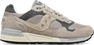 Saucony Beige Suede And Mesh Sneakers With Cushioned Sole
