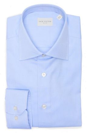 Jack Victor Dream Light Blue Cotton Stretch Twill Dress Shirt at Nordstrom, Size 16.5 - 32