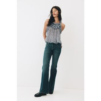 H&M Low rise flared leg jeans in Dark Denim Blue at Nordstrom, Size 14