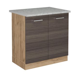 Vicco Armario Bajo Para Fregadero R-line, Gris Noble, 80 Cm Et M&aacute;rmol