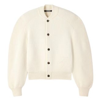 Jacquemus Cardigans, male, White, Size: S Oversized Cardigan