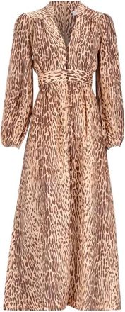 Zimmermann Raffia Knoop Midi Jurk - Dames - Casual kleedjes - Veelkleurig - S - Leer - Kleedjes