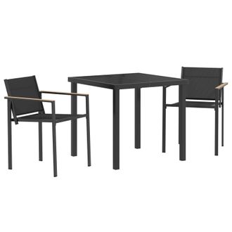 vidaXL Juego De Muebles De Exterior 3 Pcs Negro Y Antracita Textileno Vidaxl