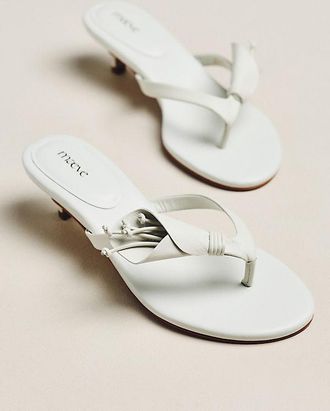 Maeve Flower Kitten Heel Thong Sandals