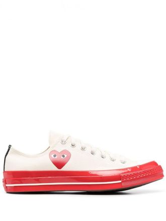Comme Des Gar&ccedil;ons White White Red Chuck Taylor Low-top Sneakers