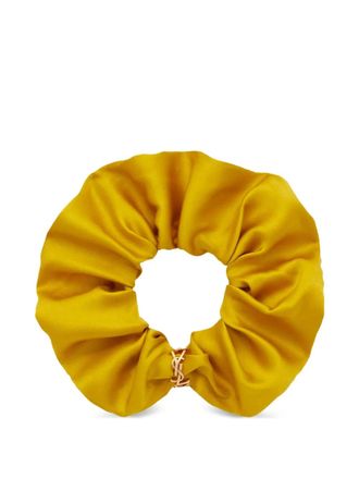Saint Laurent Cassandre-ring scrunchie - women - Silk - One Size - Yellow