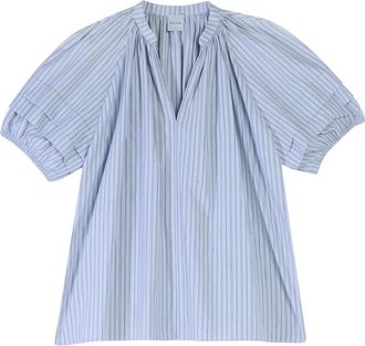 Paul Smith Blouses, female, Blue, Size: XS Top Righe Rich Cotton