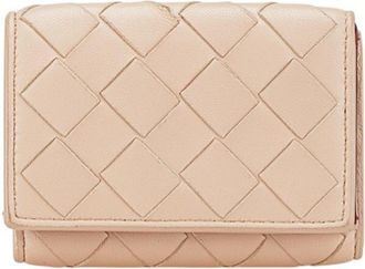 Bottega Veneta Beige Pink Leather Wallet (Tri-Fold) (Pre-Owned)