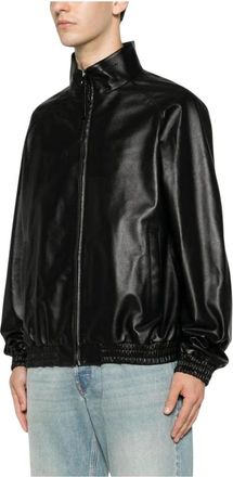Givenchy Jassen, Heren, Zwart, L, Leer, Leren Bomberjack