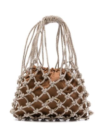 Hibourama Bags Carrie tote bag - women - Satin/Resin/Crystal - OS - Brown