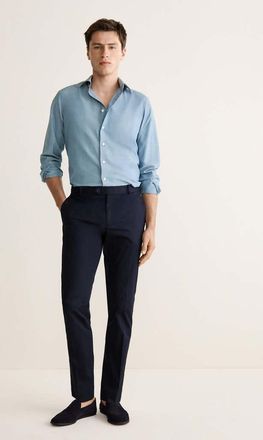 Mango Camicia slim fit 100% cotone blu - Uomo - XL - MANGO MAN