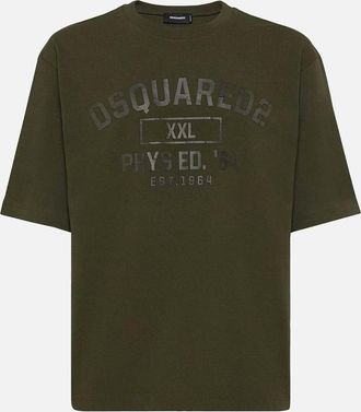 Dsquared2 Mens Dsquared2 Phys Ed Logo Military Green T-Shirt - Tan - Size: 38