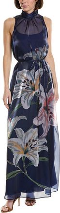 Julia Jordan Printed Glow Organza Maxi Dress