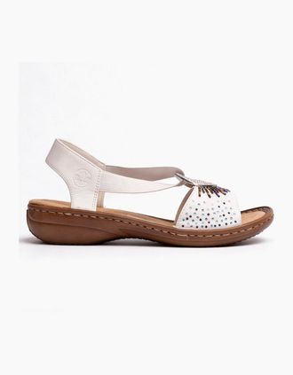 Rieker Womens Rieker 60880 Womens Slingback Sandals White - Size: 7.5