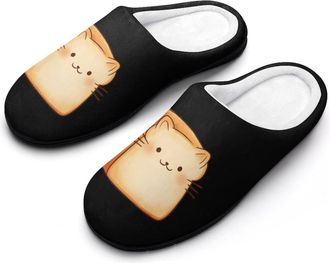 Generic Cat Loaf Funny Mens Cotton Slippers Soft Non-Slip Rubber Sole House Slipper Indoor Outdoor