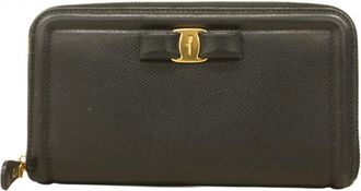 Ferragamo Leather Long Wallet (Bi-Fold) (Pre-Owned)