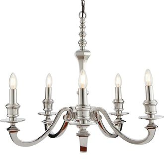 Loops 5 Light Chandelier Pendant POLISHED ALUMINIUM Ceiling Hanging Candelabra Lamp