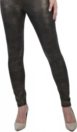 Frank Lyman Design Metallic Faux Leather Pants In Taupe