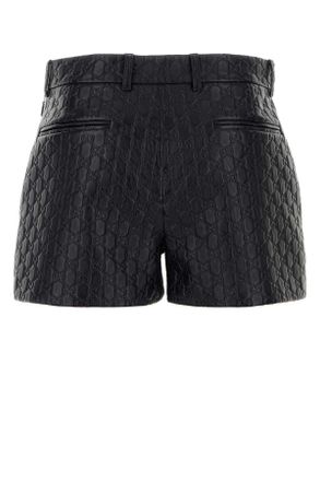 Gucci Womens Black Leather Shorts Bluenavy Exterior: Lamb Lining: Cupro