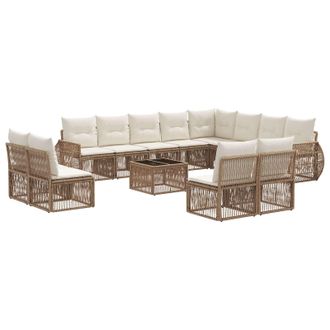 vidaXL Conjunto De Sof&aacute;s De Jard&iacute;n 13 Pcs Beige Y Blanco Crema Vidaxl