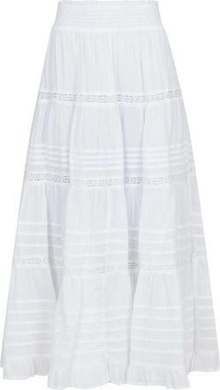 Neo Noir Felicia S Voile Nederdele - Dames - Midirokken - Wit - S - Katoen - Rokken