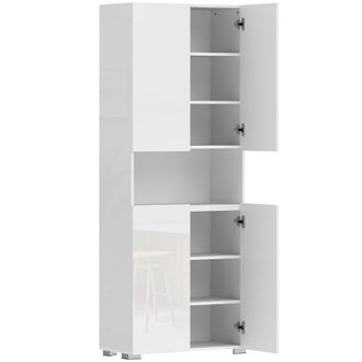 HOMCOM Alacena de cocina 68x34x180 cm blanco