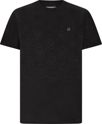 Philipp Plein T-Shirt Met Ronde Hals En Korte Mouwen Monogram