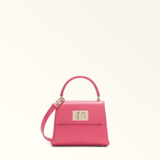 Furla 1927 Top Handle Mini Velvet Pink Pink Textured Leather Woman