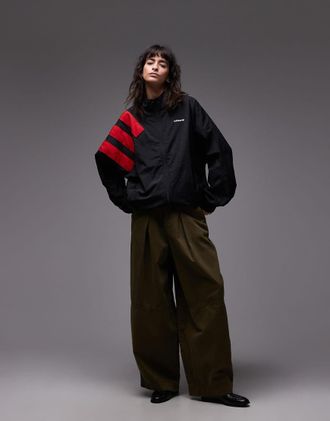 adidas Originals Arch - Giacca sportiva nera e rossa-Nero