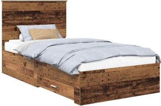 vidaXL Estructura De Cama Con Cabecera Madera Vieja 100 X 200 Cm Vidaxl