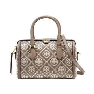 Tory Burch Tory Burch, Handbags, female, Gray, Size: ONE SIZE T Monogram Petite Barrel Bag