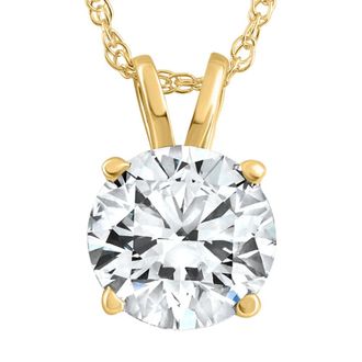 Pompeii3 Certified 2 1/2Ct Diamond Solitaire Pendant Gold Necklace Lab Grown (GH,VS2-SI1)