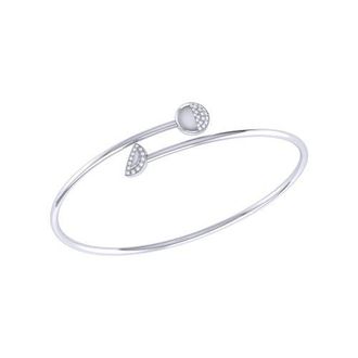 LuvMyJewelry Moon Stages Sterling Silver Diamond Adjustable Bangle at Nordstrom